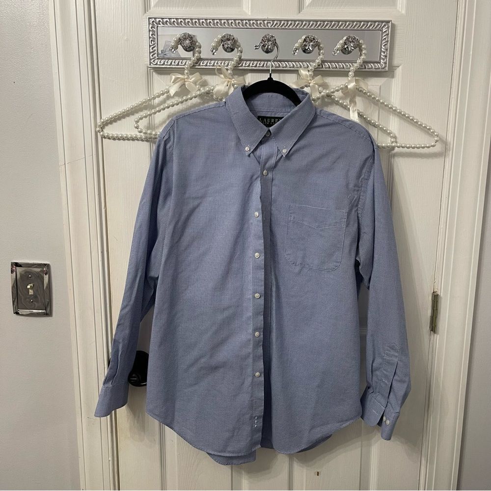 LAUREN Ralph Lauren Classic Fit Non Iron Blue